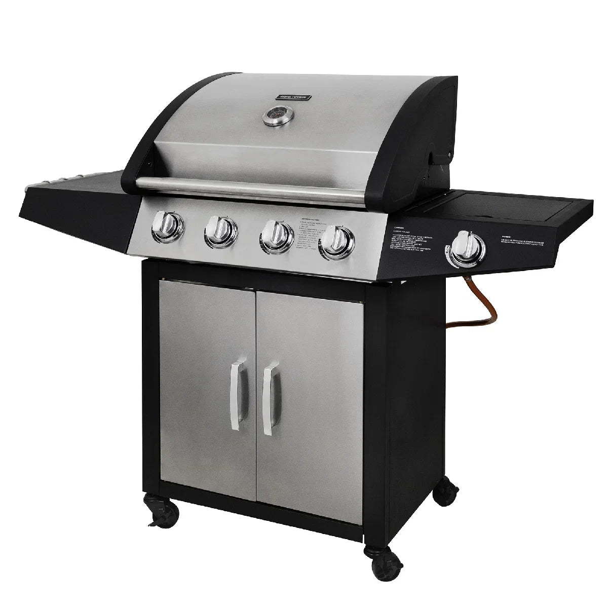 George Foreman GFGBBQ4B1SS3-C 4+1 Burner Gas BBQ in Black