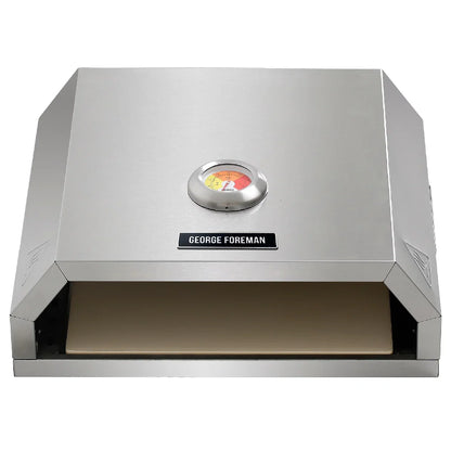 George Foreman GFPO1SSPC BBQ Grill Top Pizza Oven with Paddle in Stainless Steel