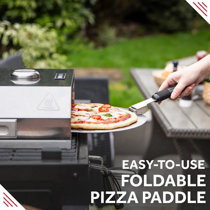 George Foreman GFPO1SSPC BBQ Grill Top Pizza Oven with Paddle in Stainless Steel