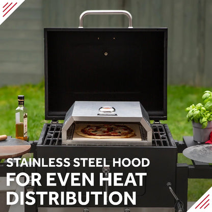 George Foreman GFPO1SSPC BBQ Grill Top Pizza Oven with Paddle in Stainless Steel