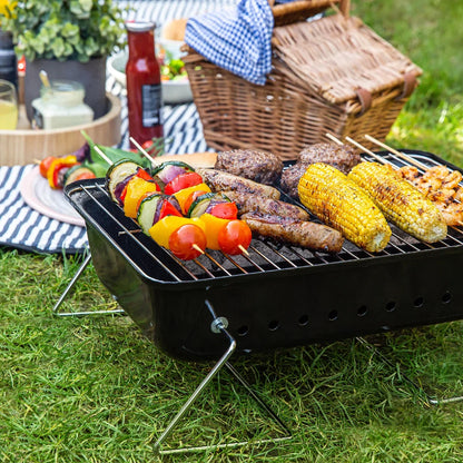 George Foreman GFPTBBQ1003B On-The-Go Portable Charcoal BBQ Black