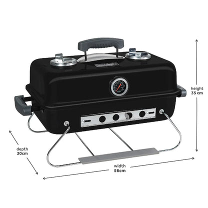 George Foreman GFPTBBQ1004B On-The-Go Portable Charcoal BBQ in Black