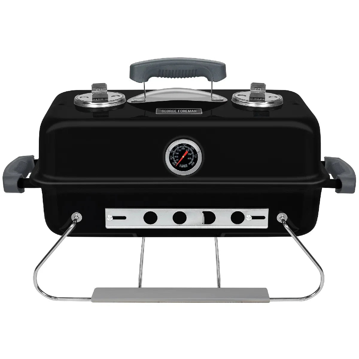 George Foreman GFPTBBQ1004B On-The-Go Portable Charcoal BBQ in Black