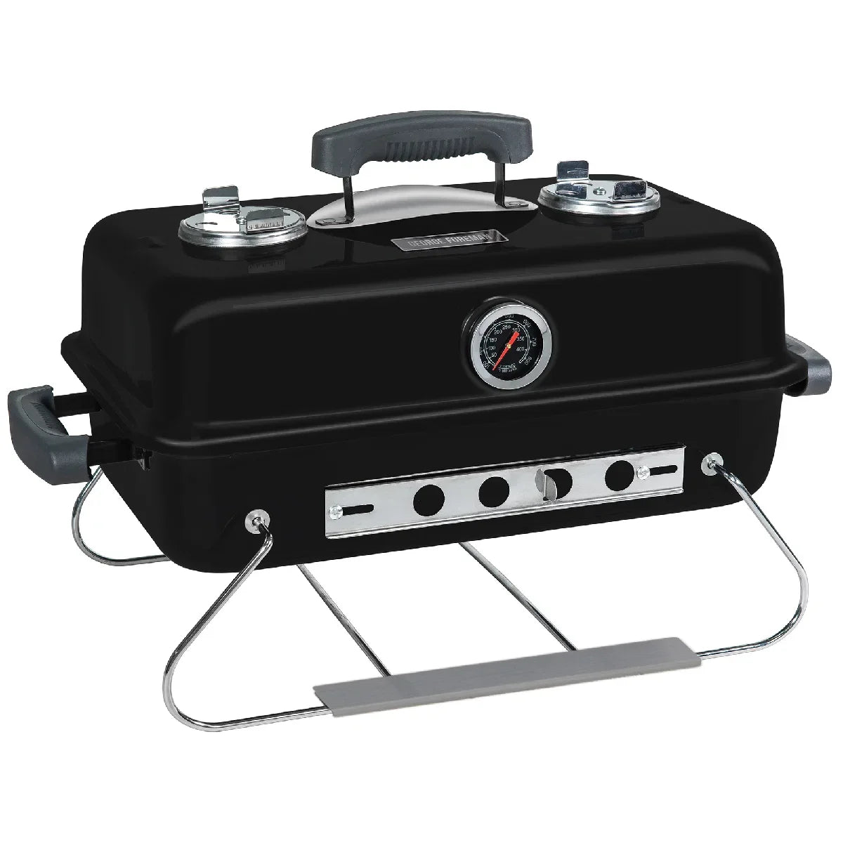 George Foreman GFPTBBQ1004B On-The-Go Portable Charcoal BBQ in Black
