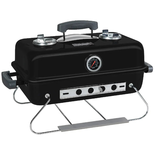 George Foreman GFPTBBQ1004B On-The-Go Portable Charcoal BBQ in Black