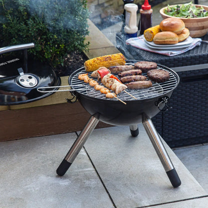 George Foreman GFPTBBQ1401B 14” Portable Charcoal BBQ Black