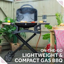 George Foreman GFSBBQ1TR Portable Gas BBQ 1 Burner with side shelves and trolley