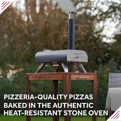 George Foreman GFWPPO1BPC 12'' Wood Pellet Pizza Oven with Paddle & Carry Bag in Black