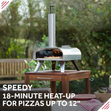 George Foreman GFWPPO1SSPC 12'' Wood Pellet Pizza Oven with Paddle & Carry Bag in Stainless Steel