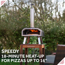 George Foreman GFWPPO2BPC 16'' Wood Pellet Pizza Oven with Paddle & Carry Bag in Black