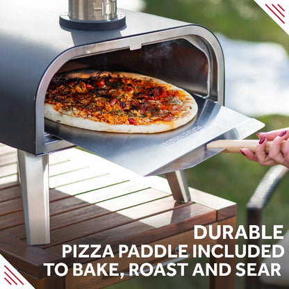 George Foreman GFWPPO2BPC 16'' Wood Pellet Pizza Oven with Paddle & Carry Bag in Black