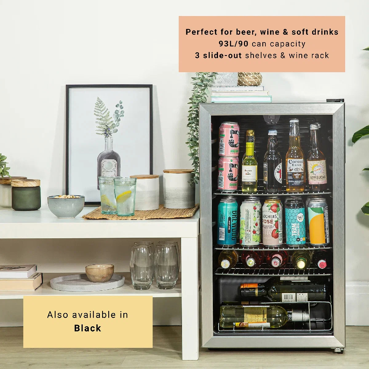 Kuhla K48BC101SS 90 Can Beverage Cooler in Stainless Steel