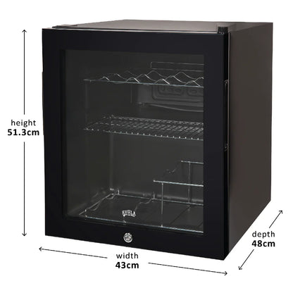 Kuhla KBC1B 46L Lockable Glass Door Beer, Wine and Drinks Cooler in Black