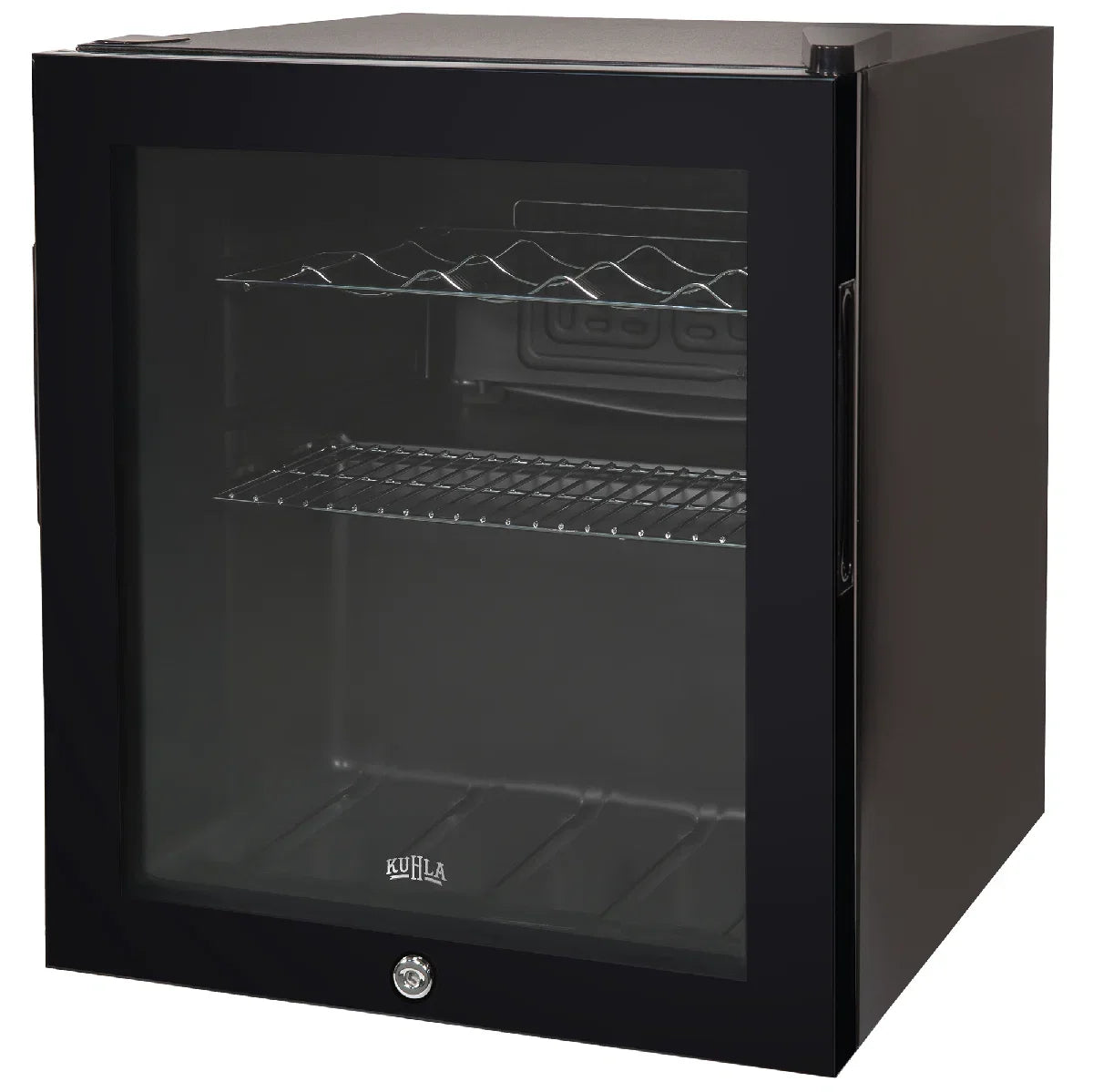 Kuhla KBC1B 46L Lockable Glass Door Beer, Wine and Drinks Cooler in Black