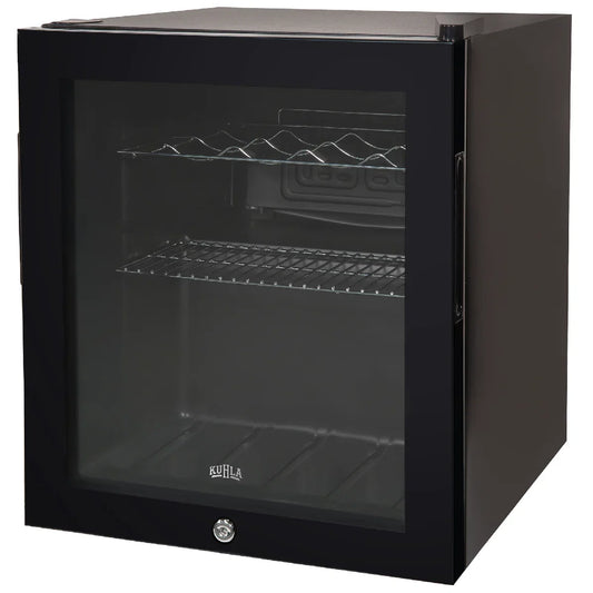 Kuhla KBC1B 46L Lockable Glass Door Beer, Wine and Drinks Cooler in Black