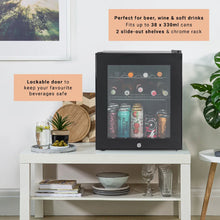 Kuhla KBC1B 46L Lockable Glass Door Beer, Wine and Drinks Cooler in Black