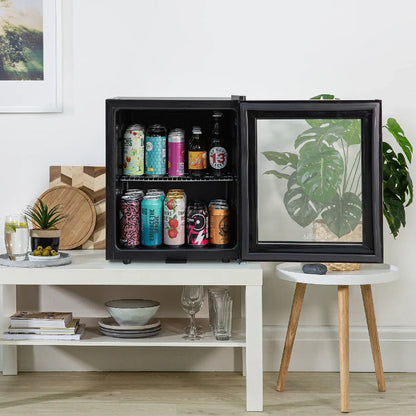 Kuhla KBC1B 46L Lockable Glass Door Beer, Wine and Drinks Cooler in Black