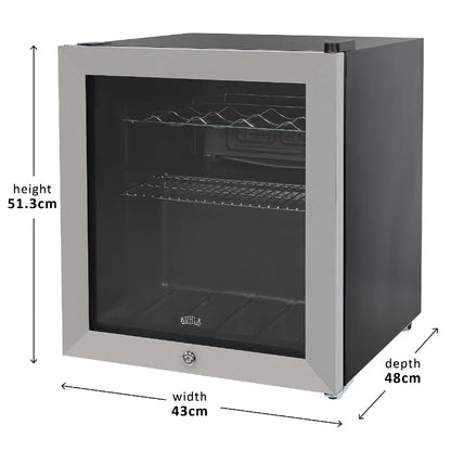 Kuhla KBC1SS 46L Lockable Glass Door Beer, Wine and Drinks Cooler in Stainless Steel
