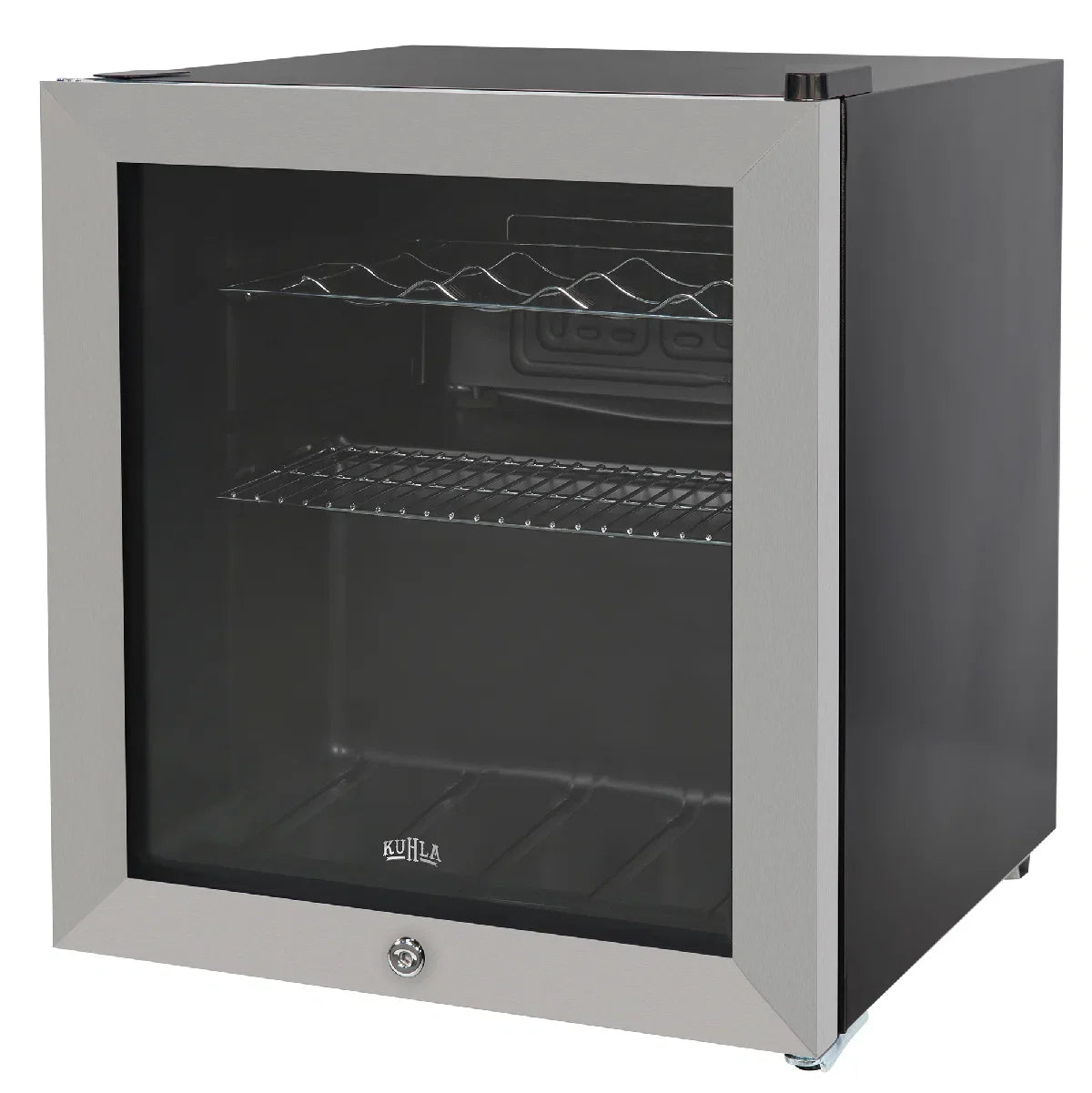 Kuhla KBC1SS 46L Lockable Glass Door Beer, Wine and Drinks Cooler in Stainless Steel