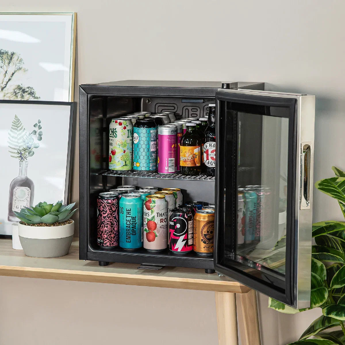 Kuhla KBC1SS 46L Lockable Glass Door Beer, Wine and Drinks Cooler in Stainless Steel