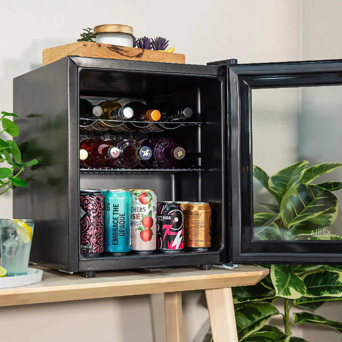 Kuhla KBC1SS 46L Lockable Glass Door Beer, Wine and Drinks Cooler in Stainless Steel