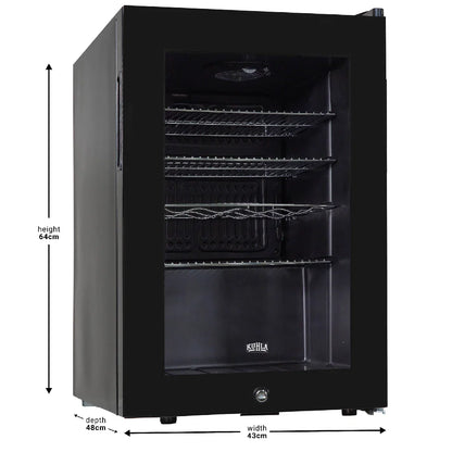 Kuhla KBC2B 62L Lockable Glass Door Beer, Wine and Drinks Cooler in Black
