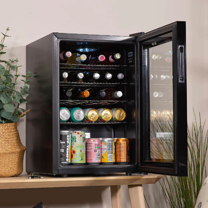 Kuhla KBC2B 62L Lockable Glass Door Beer, Wine and Drinks Cooler in Black