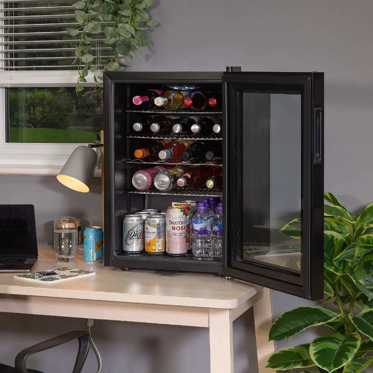 Kuhla KBC2B 62L Lockable Glass Door Beer, Wine and Drinks Cooler in Black