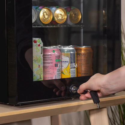 Kuhla KBC2B 62L Lockable Glass Door Beer, Wine and Drinks Cooler in Black