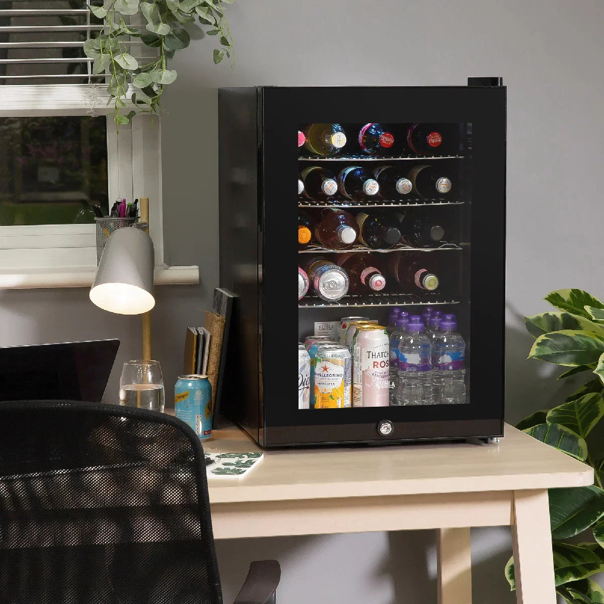Kuhla KBC2B 62L Lockable Glass Door Beer, Wine and Drinks Cooler in Black