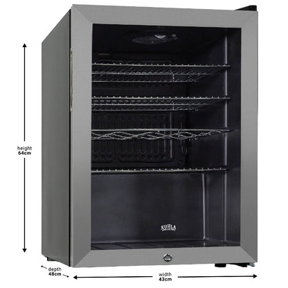 Kuhla KBC2SS 62L Lockable Glass Door Beer, Wine and Drinks Cooler in Stainless Steel