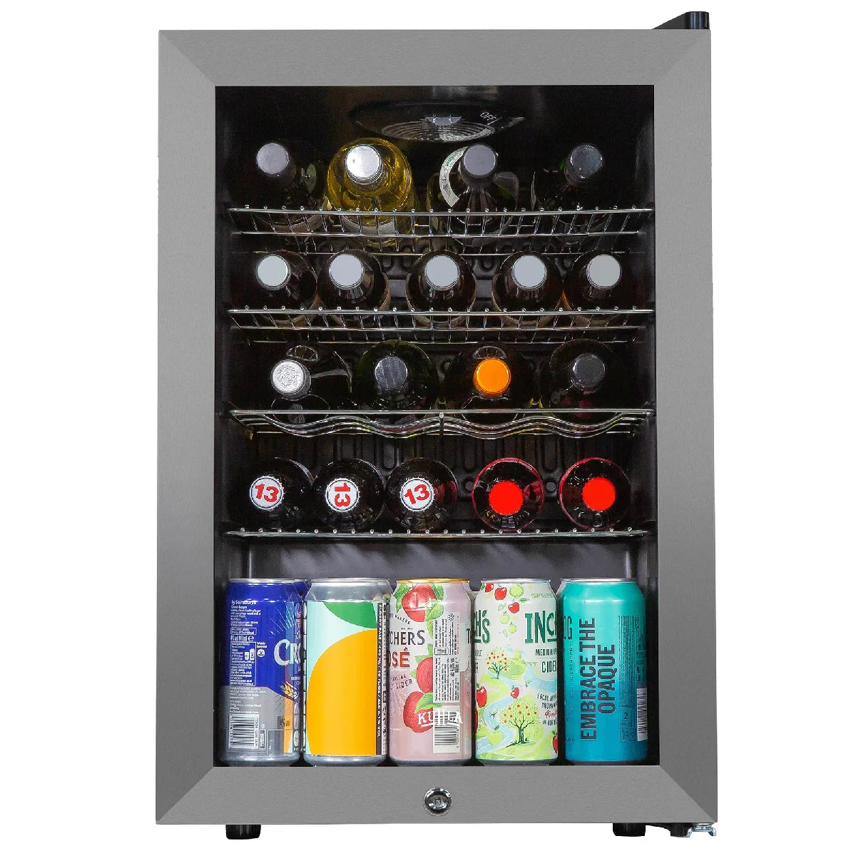 Kuhla KBC2SS 62L Lockable Glass Door Beer, Wine and Drinks Cooler in Stainless Steel