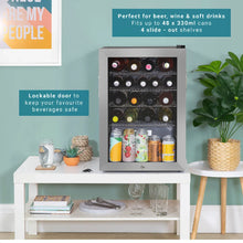 Kuhla KBC2SS 62L Lockable Glass Door Beer, Wine and Drinks Cooler in Stainless Steel