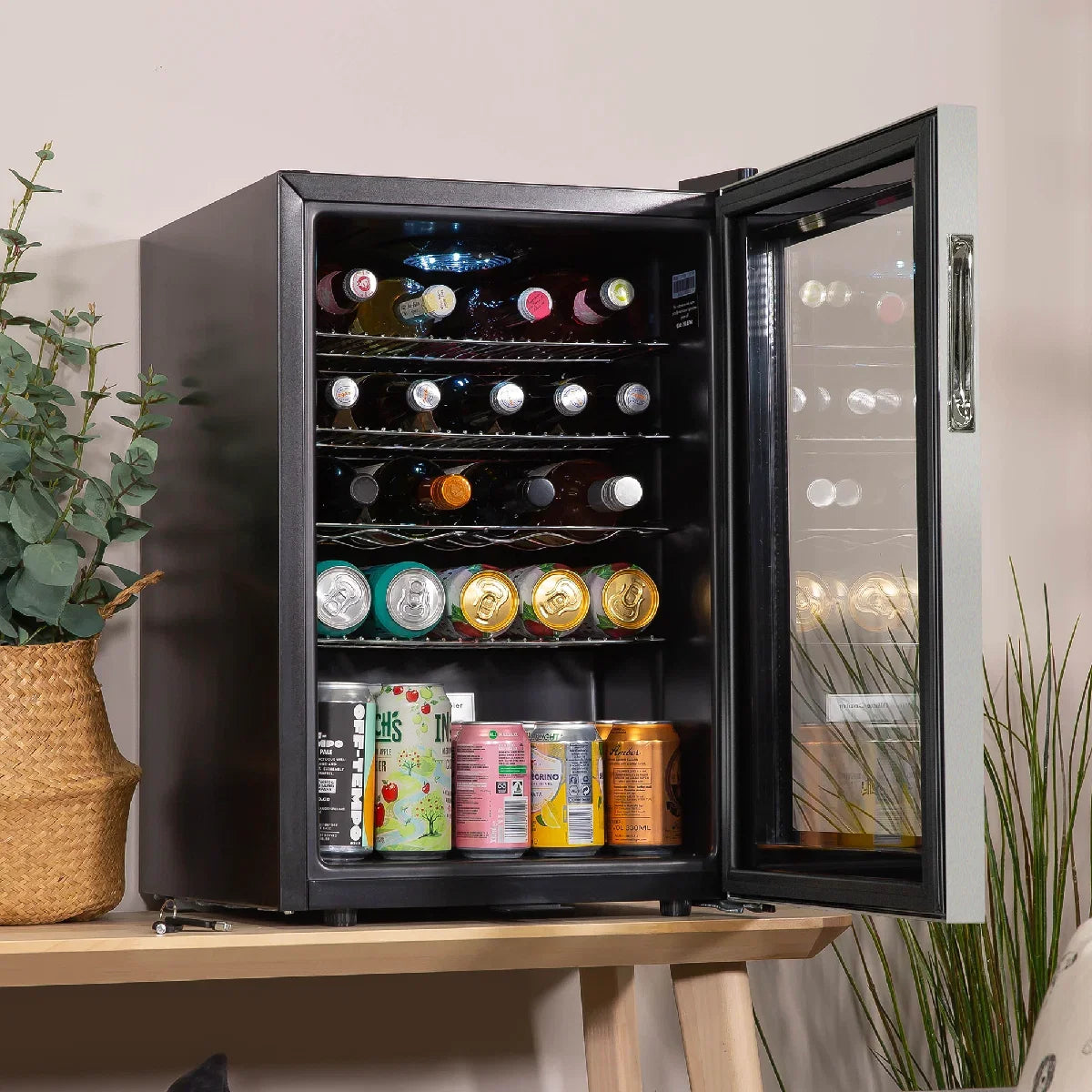 Kuhla KBC2SS 62L Lockable Glass Door Beer, Wine and Drinks Cooler in Stainless Steel