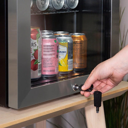 Kuhla KBC2SS 62L Lockable Glass Door Beer, Wine and Drinks Cooler in Stainless Steel