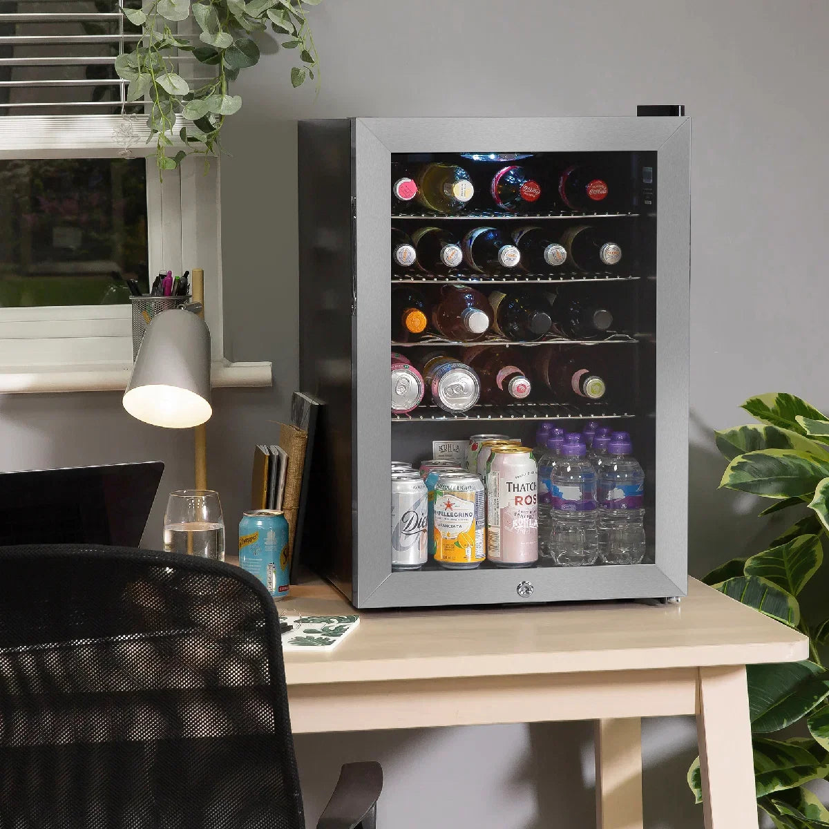 Kuhla KBC2SS 62L Lockable Glass Door Beer, Wine and Drinks Cooler in Stainless Steel