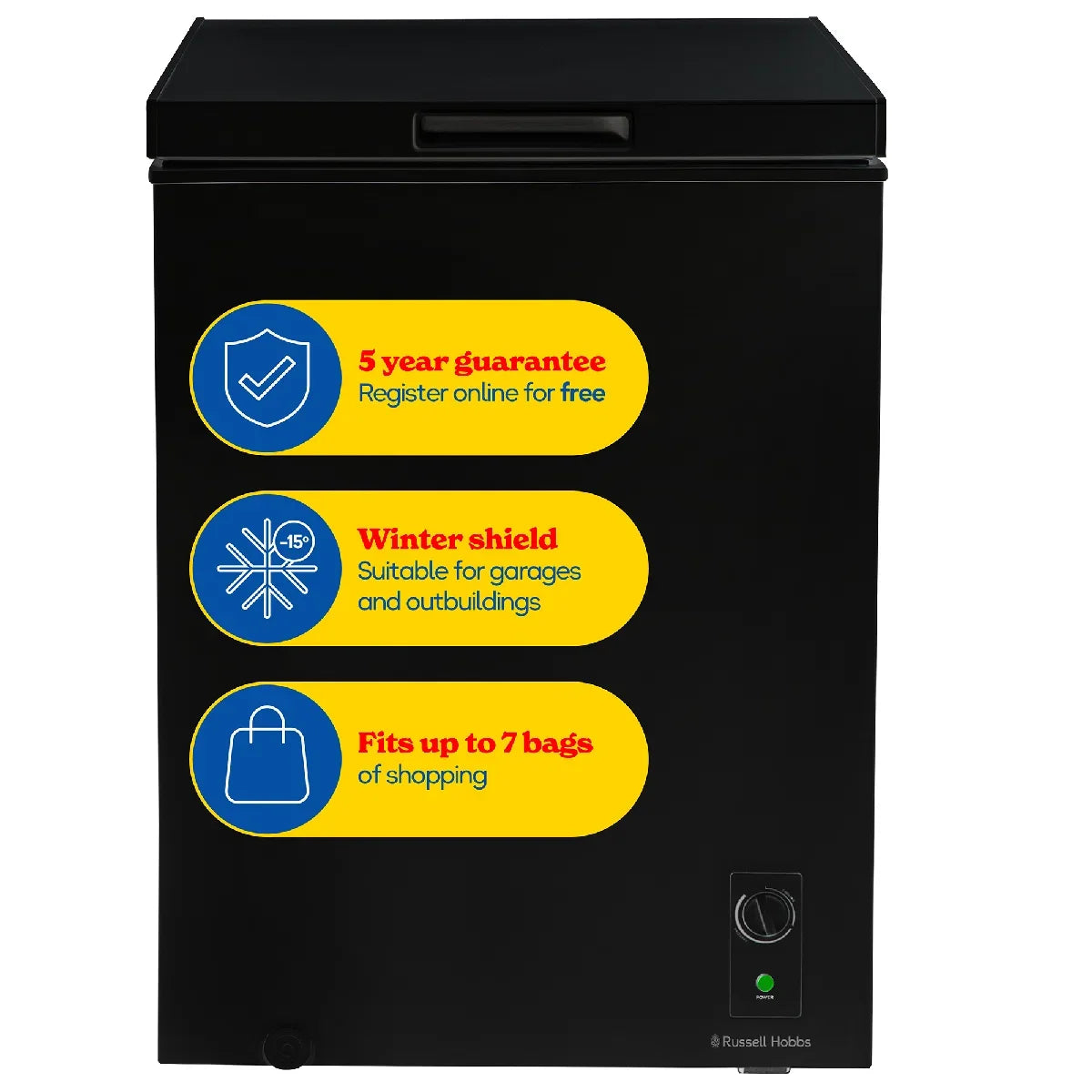 Russell Hobbs RH142CF0E1B 143L Chest Freezer in Black
