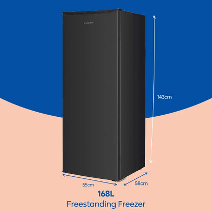 Russell Hobbs RH143FZ552E1B Freestanding Freezer, 55cm Wide, Black