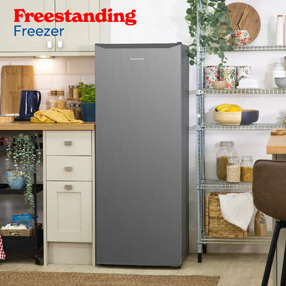 Russell Hobbs RH143FZ552E1SS Freestanding Freezer, 55cm Wide, Stainless Steel