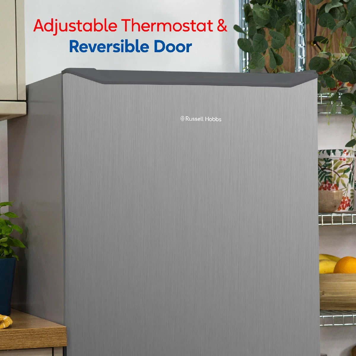 Russell Hobbs RH143FZ552E1SS Freestanding Freezer, 55cm Wide, Stainless Steel
