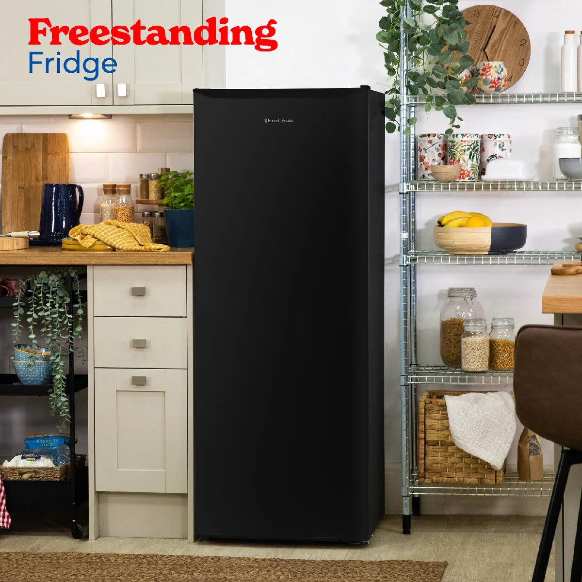 Russell Hobbs RH143LF552E1B Black 55cm Wide 143cm High Larder Fridge