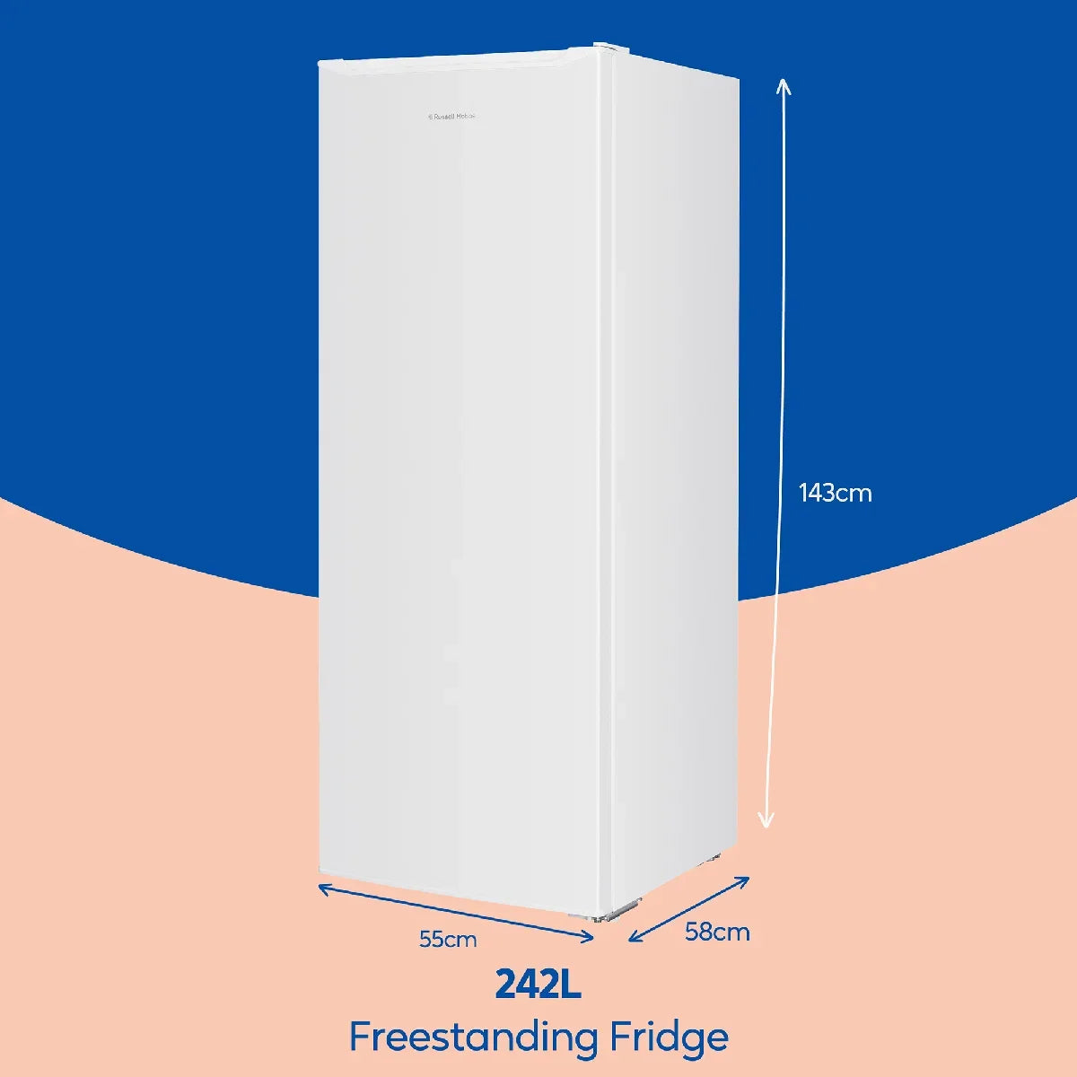 Russell Hobbs RH143LF552E1W White 55cm Wide 143cm High Larder Fridge