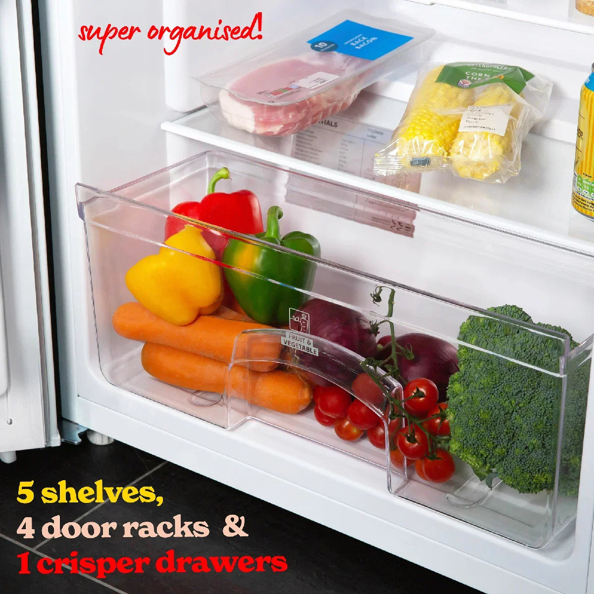 Russell Hobbs RH143LF552E1W White 55cm Wide 143cm High Larder Fridge