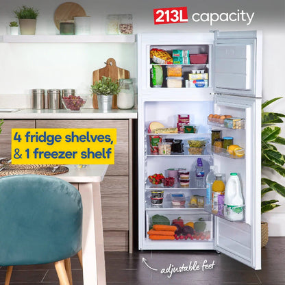 Russell Hobbs White 54cm Wide 145cm High Freestanding Fridge Freezer (Top Mounted) RH144TMFF541E1W