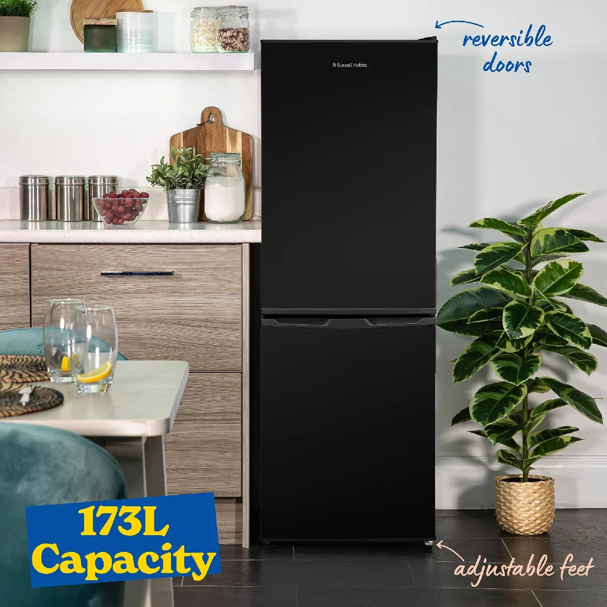 Russell Hobbs RH145FF501E1B Freestanding Low Frost Fridge Freezer in Black