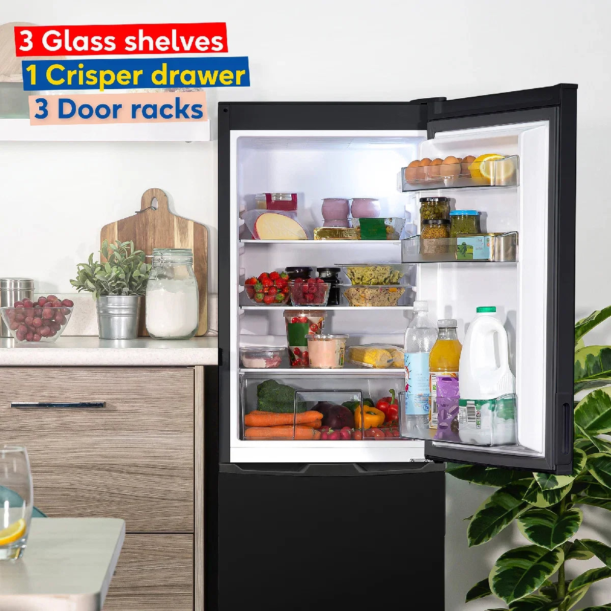 Russell Hobbs RH145FF501E1B Freestanding Low Frost Fridge Freezer in Black