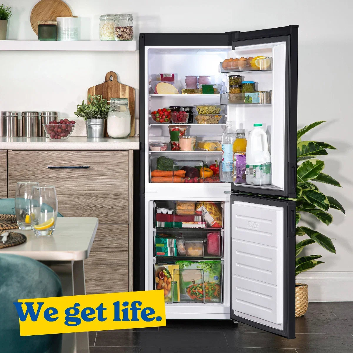 Russell Hobbs RH145FF501E1B Freestanding Low Frost Fridge Freezer in Black