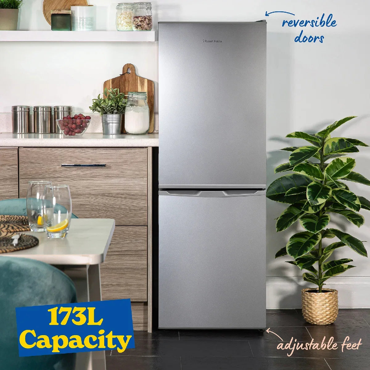 Russell Hobbs RH145FF501E1S Freestanding Low Frost Fridge Freezer in Silver