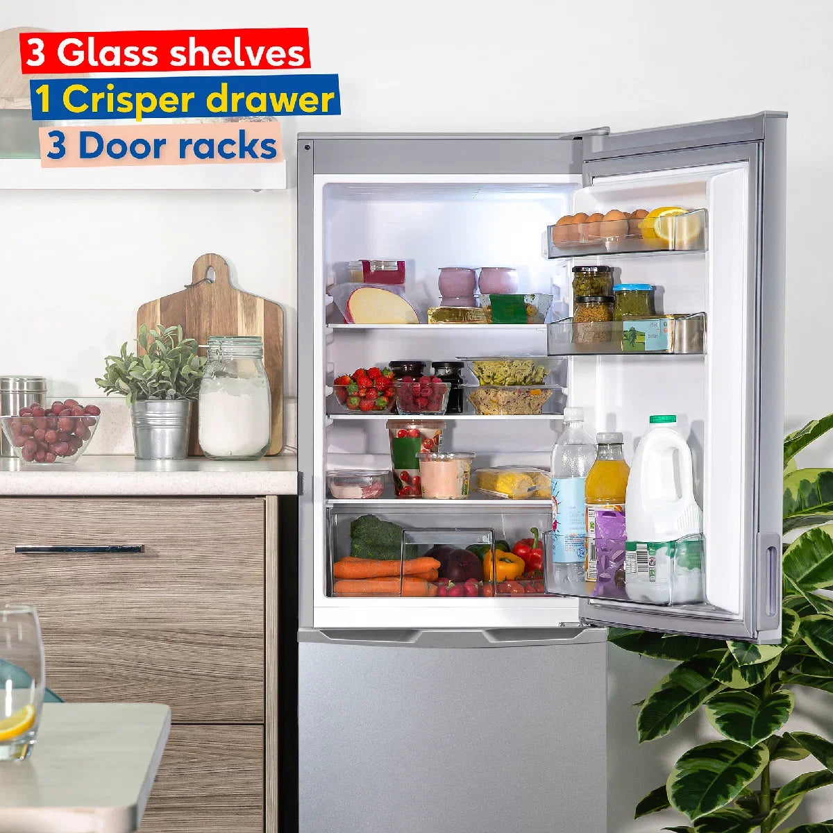 Russell Hobbs RH145FF501E1S Freestanding Low Frost Fridge Freezer in Silver