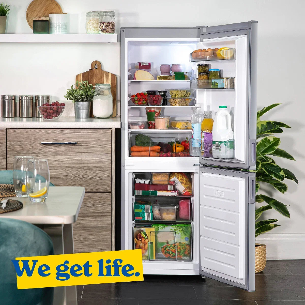 Russell Hobbs RH145FF501E1S Freestanding Low Frost Fridge Freezer in Silver